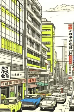 draw tokyo from the 60s