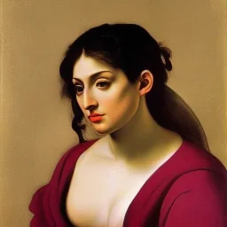 Portrait of a beautiful woman Caravaggio style