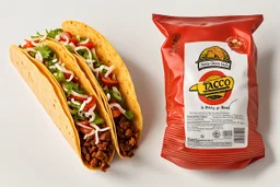 "Taco in a Bag" product photo, on white background