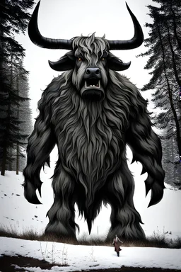 Giant highland cow demon