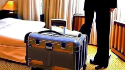 hotel housekeeping steals someone's suitcase