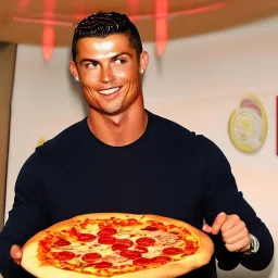 Ronaldo mange une pizza tard le soir