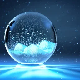 fantasy concept art, dynamic lighting, Intricately detailed, Splash screen art, deep color, Unreal Engine, volumetric lighting, white ice snowglobe, white ice orb, raindrops,