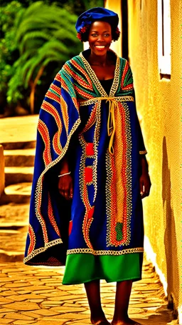 Embroidered cape verde, African style