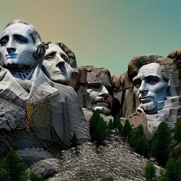 Mount Rushmore on fire