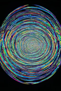 growth is a spiral process doubling back on itself; Symbolism with elements of prismatic optical art