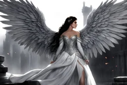 "It said..." Kalypso's fingers still on your hipbone, her nails dimpling the skin as her grip tightens. "It said you were coming." She shifts closer, her breath warm against your neck. "It showed me the first time I saw you—standing in a ruined city, tearing the wings from an angel." Her silver eyes burn with the memory even in the dim temple light. "I watched from the shadows and knew you for what you were."