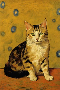 Portrait of a cat by Van Gogh