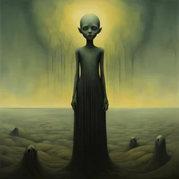 Dark Shines Taller lead to the sins of the crawler, Liu Ye and Desmond Morris and Zdzislaw Beksinski deliver a surreal masterpiece, muted colors, sinister, creepy, sharp focus, dark shines, asymmetric, upside-down elements for no reason