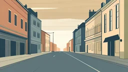 A vector graphic of an empty street