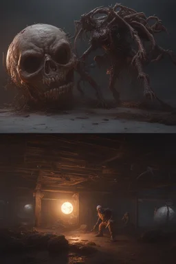 Beholder Zombie And Death Tyrant. Cinematic lighting, Volumetric lighting, Epic composition, Photorealism, Very high detail, Character design, Unreal Engine, Octane render, HDR, Subsurface scattering, fantasy art,