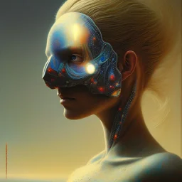 blonde superwoman. oil on canvas, beksinski