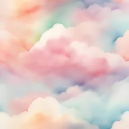 create a watercolor image, colorful clouds, soft light, close up, surface, details