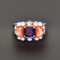 ring with peach sapphire, fine jewelry, delicate, stunning