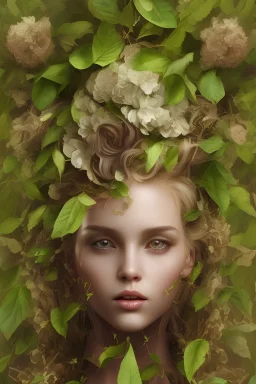 Compact image overlaps between leaves and natural hair