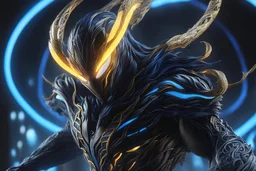 Huge symbiote in 8k solo leveling shadow drawing, exodia model, neon blue lights, Chaos sea, intricate details, highly detailed, high details, detailed portrait, masterpiece,ultra detailed, ultra quality