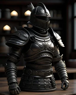 tabletop role-playing miniature of a soldier in black biomechanoid minoan-medieval armor in the style of gustave doré. full body. concept art in the style of lord of the rings. hyperrealism 4K ultra HD unreal engine 5 photorealism.