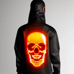 futuristic cyberpunk wired skull orange smoke samurai