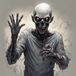 Ghoul in a dystopia making the heart sign with his hands, concept art, ultra clear, ultra fine, artistically dramatic, complex contrast, modern comic book illustration, by Robert Kirkman, "The Walking Dead " aesthetic