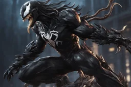 Venom machine in 8k solo leveling shadow artstyle, Shredder them, full body, London, intricate details, highly detailed, high details, detailed portrait, masterpiece,ultra detailed, ultra quality