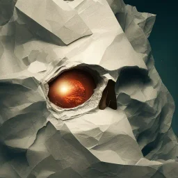 rendered in blender trash bag on his head and crumpled paper as a texture, collage paper and tape, slit - scan photography, high resolution, cinematic, unreal 6, breathtaking detailed