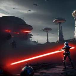 Star wars, İstanbul, alien invasion, robot attack, unreal engine 5, dramatic lighting, anime lut, hyper realistic, cinematic lighting, 8k