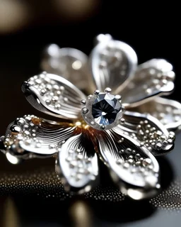 jewel, silver material, glitter, flower shape