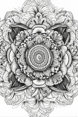 seamless sketch mandala tattoo colour design background