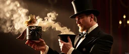 magician pulls a queen out of the hat