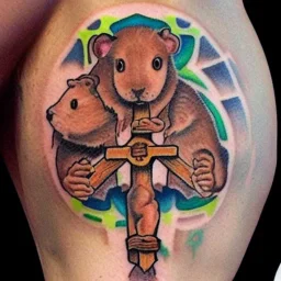 Hamster jesus crucifixion tattoo