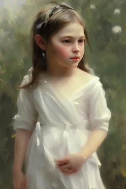 oil painting Anders Zorn, young girl portrait, cute face, bathing suit