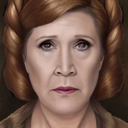 [[extrem stunning photorealistic Carrie Fisher as Princess Leia]] :: [[photorealistic face with brown eyes, short hair, head and shoulders portrait, 8k resolution photorealistic portrait by Greg Rutkowski, Artgerm, WLOP, Alphonse Mucha, dynamic lighting, hyperdetailed, intricately detailed, triadic colors]]