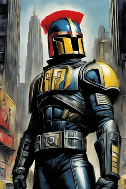 [2000 AD (1977)] With each step, Dredd's presence seemed to radiate a peculiar blend of authority and whimsy. The weight of his customary helmet was replaced by the burden of bringing joy and goodwill to the city he had sworn to protect. It was a sight that no one could have predicted. As Judge Berry approached, she couldn't help but admire Dredd's audacity. In the face of the city's relentless turmoil, he dared to bring a momentary respite, a glimmer of joy amidst the perpetual struggle. It was