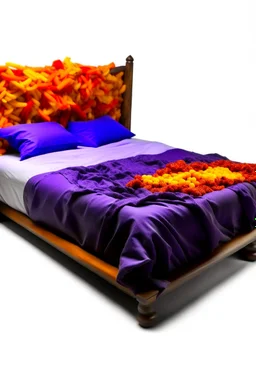 Bed made out of takis, no background