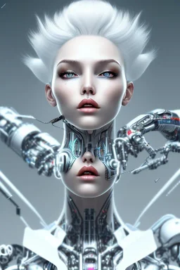 cyborg, white hair, sexy, perfekt, real, dream