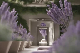 Concept of a lavender flower in a tourist hotel