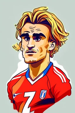 Antoine Griezmann French football player ,cartoon 2d