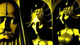 Daguerrotype close up some mysterious figures, odd background, cinematic, Hieronymus Bosch Max Ernst ambient light, by Minicavio Quollati and Marlost Endgulp, Amano, Botticelli, Alphonse Mucha