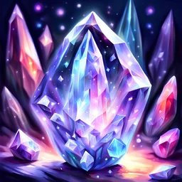 magical crystal, digital painting, illustration