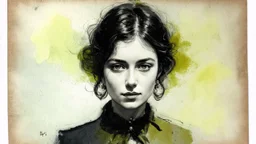 European ink print Felt needle Bromoil print woman pastel Flux Schnell