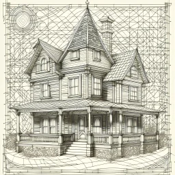 Sketch of a dreamhouse with patterns