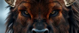 upper body with eyes of hound bison reindeer yoga man with the venus in the pupils