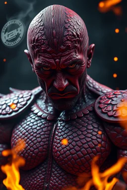 Al Pacino , red skin, scales, unreal engine 6, high detail, intricate, cinematic. photoshoot style, intricate, studio lighting, masterpiece , highly detailed, 8k, best quality, fire, smoke, dramatic,d,<lora:mshn:0.7>,<lyco:Warrior_Couture:0.5>,