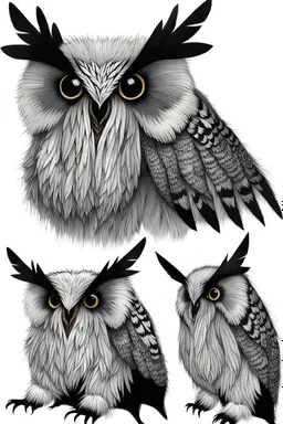 Hairy moth owl hybrid creature