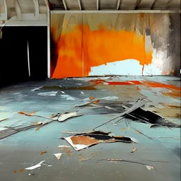 Minimal abstract oil paintings desolate 1960s carpark concrete fragments and bright naked bodies. style of Justin Mortimer and Francis Bacon. road markings.