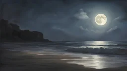 Moonlight on the shore