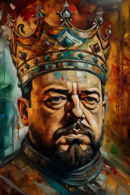 abstract painting, portrait, Mohammed VI, King of Morocco, large details