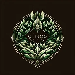 mystical simple one color Logo: chronos, botanical style