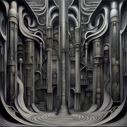 incorporating geometric elements into their surreal distinct realms. Investigate the synthesis of biomechanical human and transcendent spiritual landscapes, now intricately intertwined with geometric figures, within the stable diffusion process. Examine how the stable interplay of shapes and forms enhances the eerie beauty of Giger's creations and adds a structured dimension to Grey's cosmic visions. Analyze how stable diffusion illuminates the enduring connections between these two visi