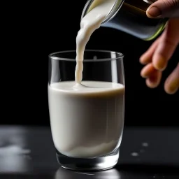 Cake dipped in milk in a glass of milk